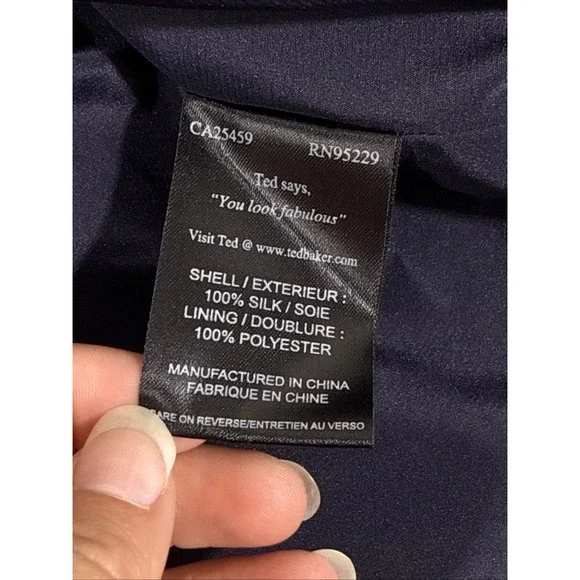 Ted Baker Dress Womens Size 1 Strapless Sleeveless Zip 100% Silk‎ Pleats - Picture 11 of 16